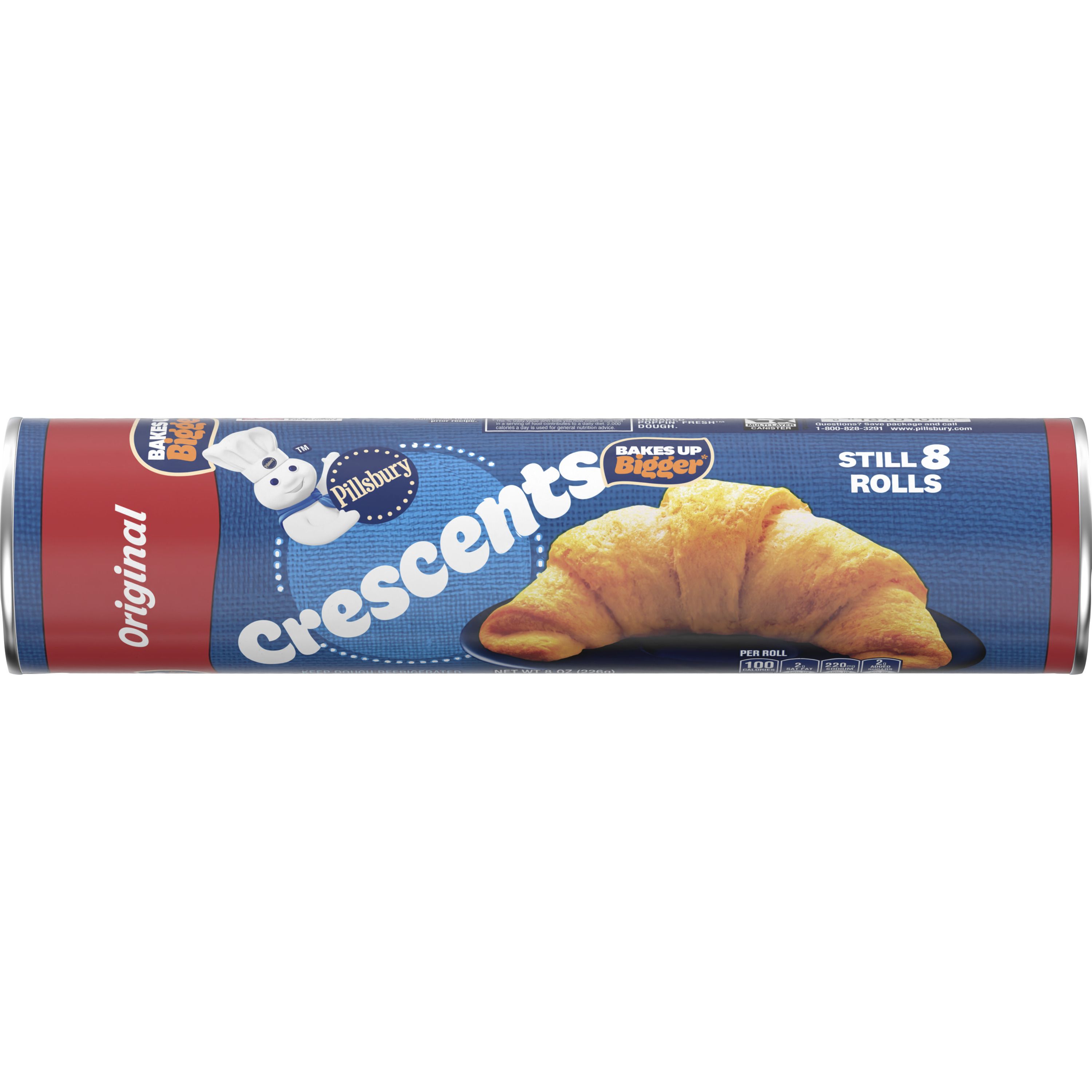 Pillsbury Original Crescent Rolls, Pastry Dough, Halloween Mummy Dogs Recipe Ingredient, 8 Rolls, 8 oz - Front