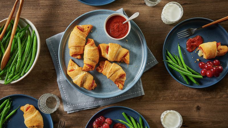 Pepperoni Pizza Crescent Rolls prepared recipe on a plate